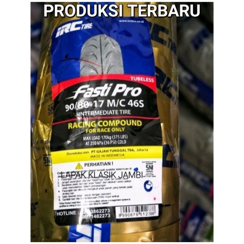 Ban Luar IRC FASTI PRO 90/80-17 Racing Compound Balap Tubeless