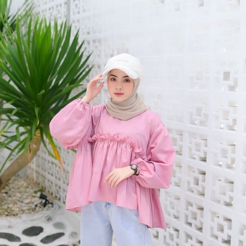 RIFARA COLLECTION - ATASAN WANITA Milly Blouse / Blouse Atasan Wanita Terbaru / BLOUSE WANITA KOREAN