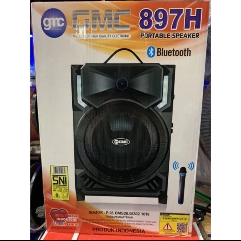 Speaker GMC 897H bluetooth microphone murah bisa untuk karaoke ke tv youtube bekas second