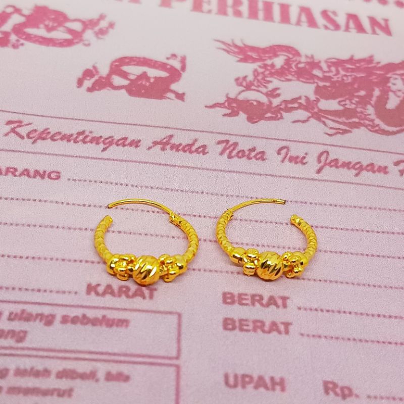 Anting Wanita dewasa Titanium Anti Luntur Anti Karat/Anting Berlapis Emas 24 Karat Import,Anting Per