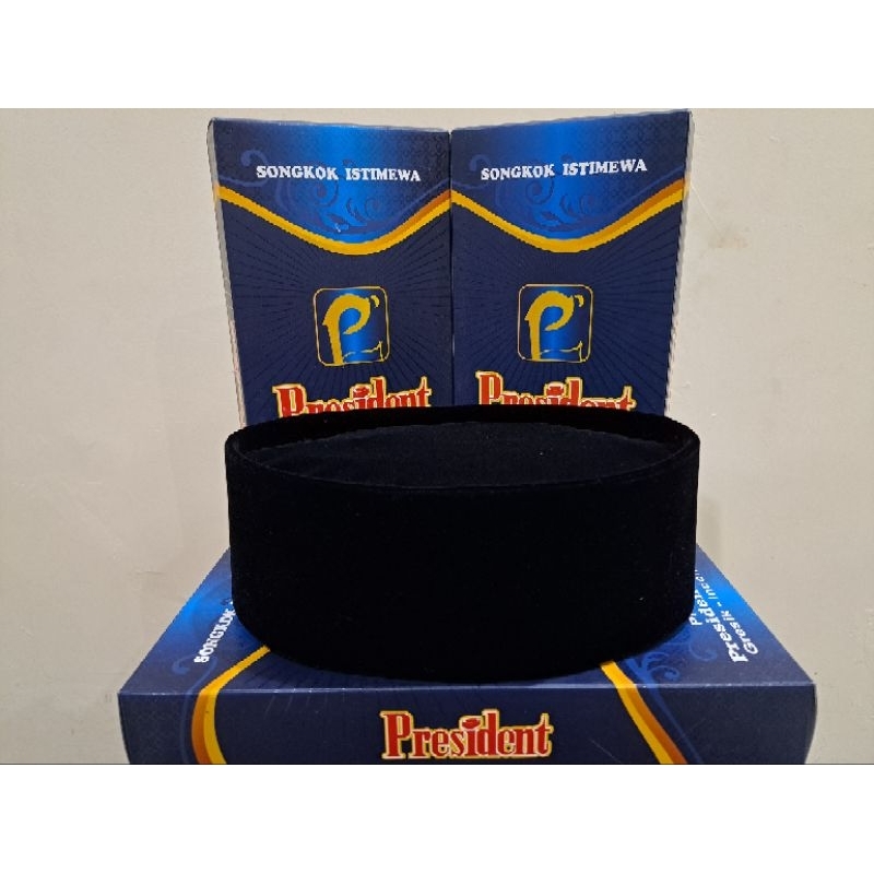 Songkok Peci PRESIDENT AA/NON AC Original 100% kopiah polos hitam peci president