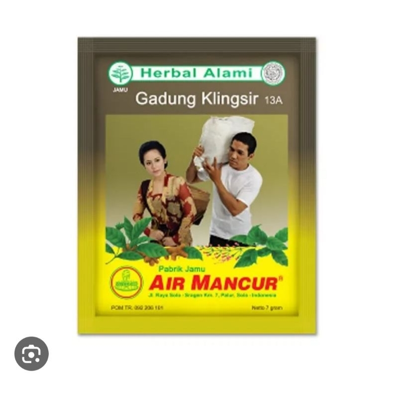 Air Mancur Jamu Gadung Klingsir/13a sachet.