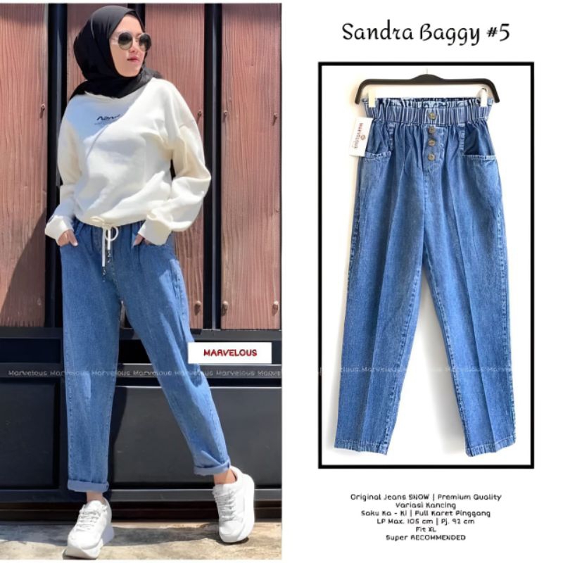 Celana Baggy Jeans Sandra Baggy Kekinian