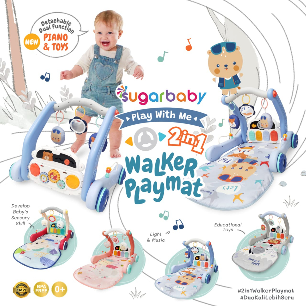 Sugarbaby 2 in 1 walker playmat / Playmat & walker bayi / Playmat walker bayi Sugar Baby