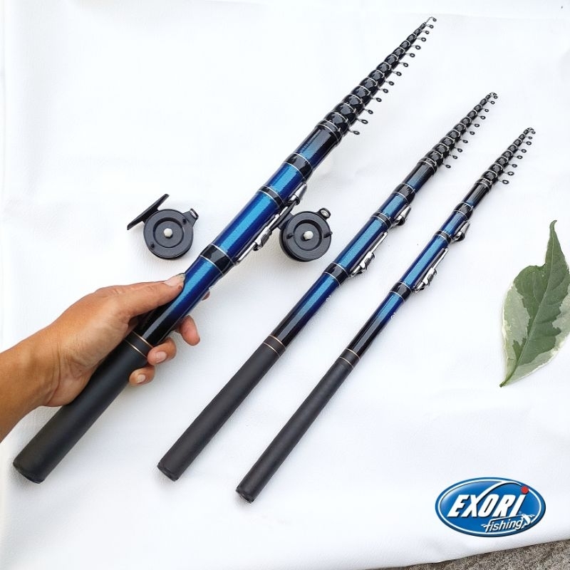 Joran tegek kolong custom Exori carbon 450 + reel tokos