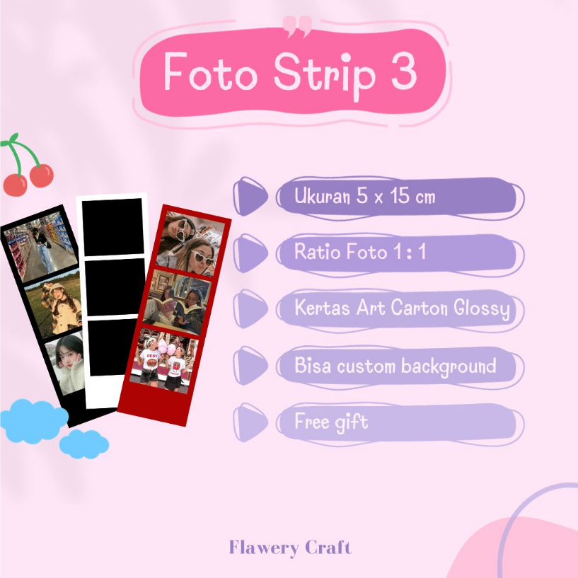 Cetak Foto Strip POLOS cetak foto polaroid murah cetak foto