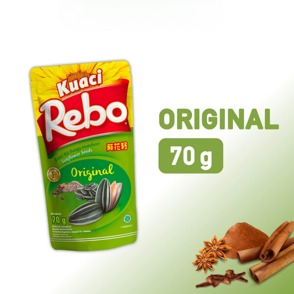 

Rebo Kuaci Rasa Original 70 gr - Kuaci Biji Bunga Matahari