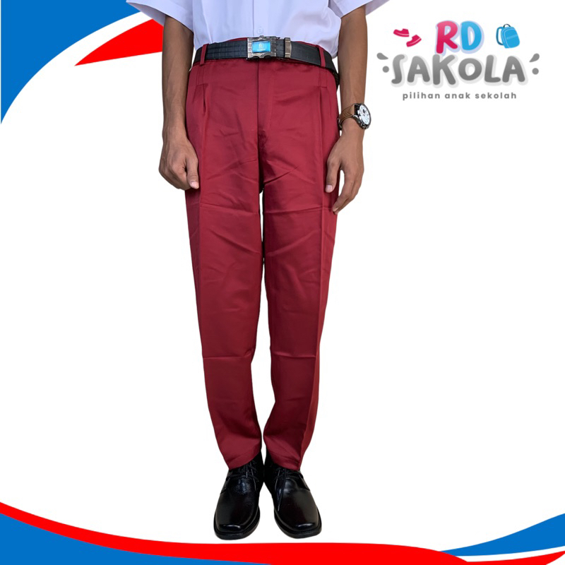 Celana Sekolah SD Panjang Merah/Putih/Hitam Seragam Sekolah Ridho