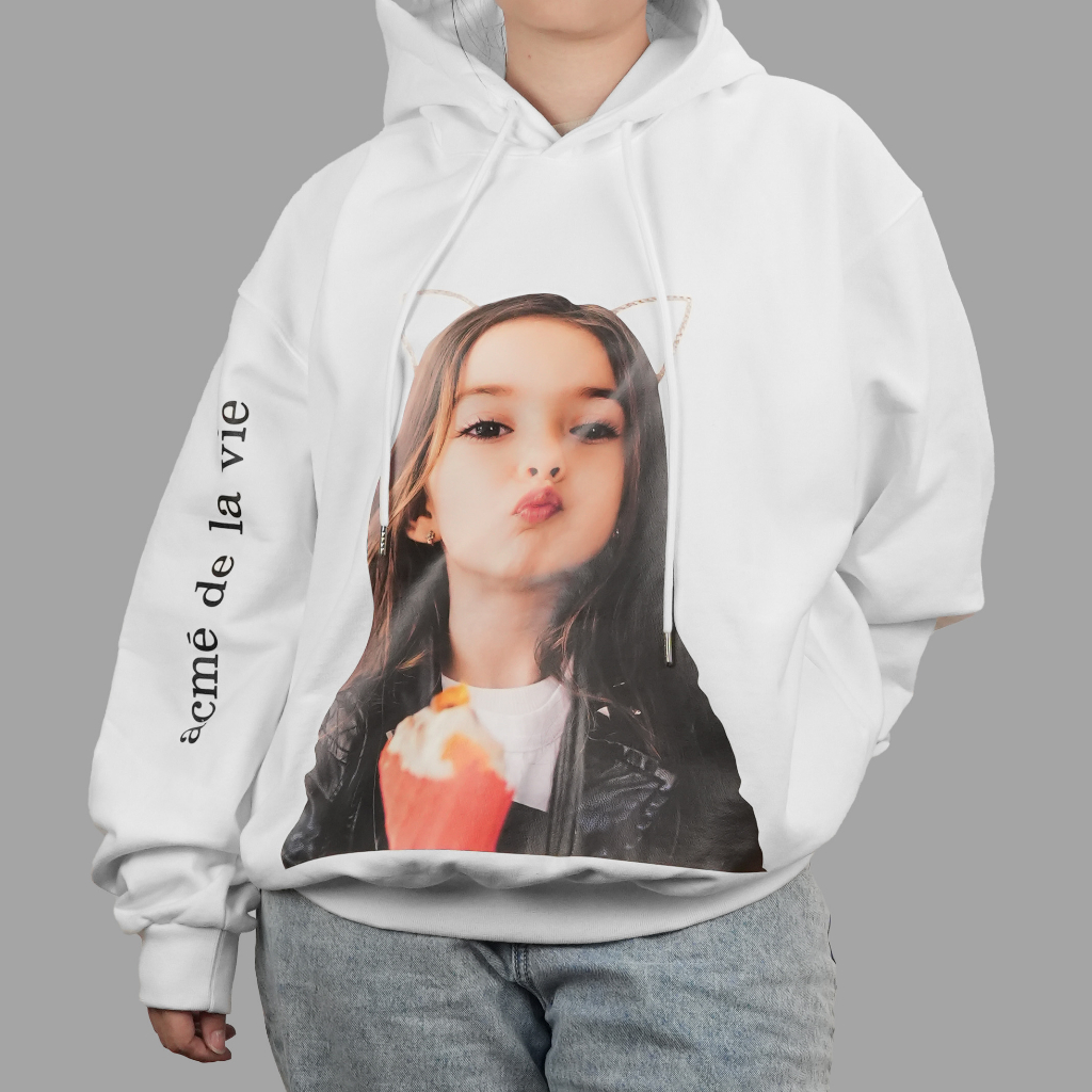 ADLV Baby Face Kiss White Hoodie