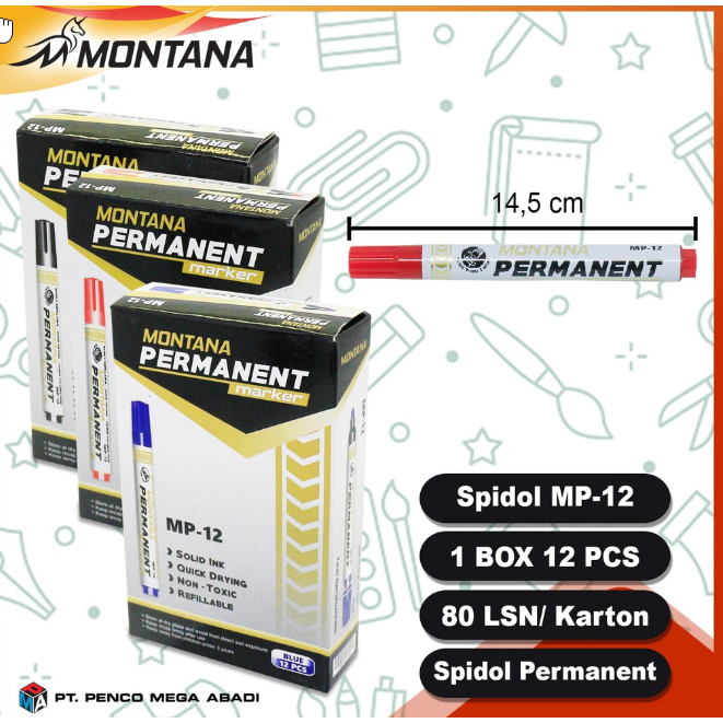 

1Pcs Spidol Permanent V-tro VPM-12 / Spidol Besar Montana /Permanent Marker Mp12