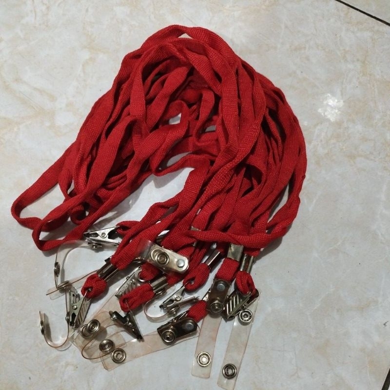 

tali strap gantungan ID CARD merah 35cm