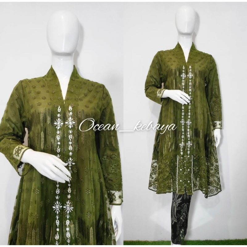 stelan kebaya tunik Kartini ocean / kebaya floy tunik / kebaya busui / kebaya modern / kebaya jumbo 