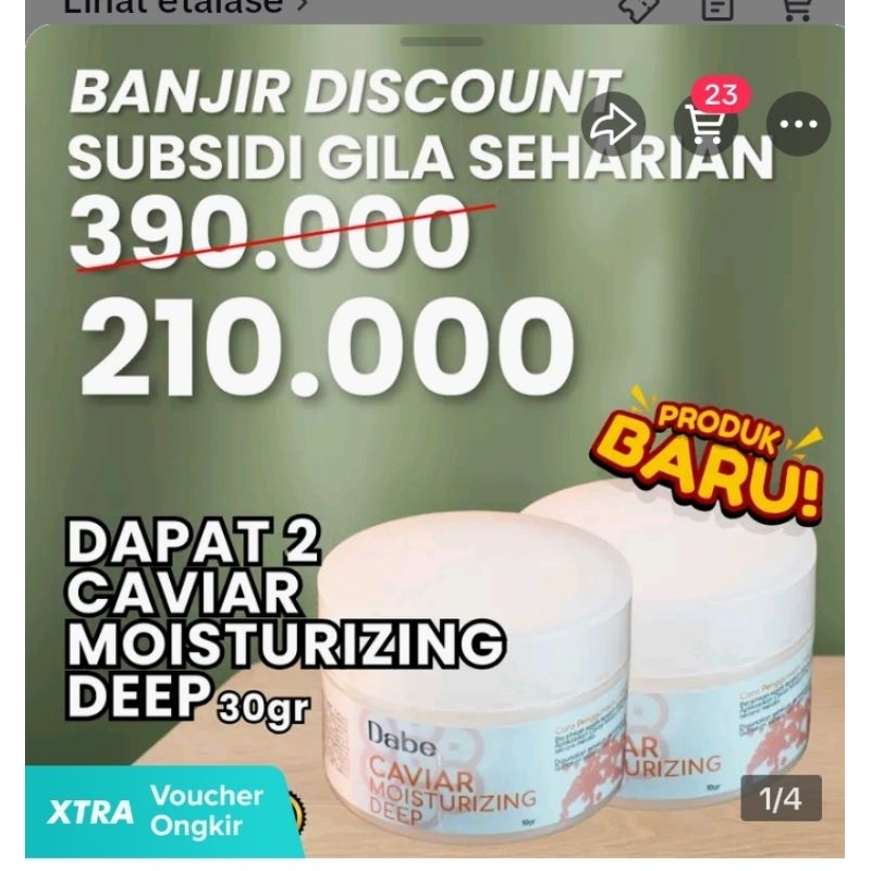 Ready paket 2pcs caviar moisturizer dabe beauty