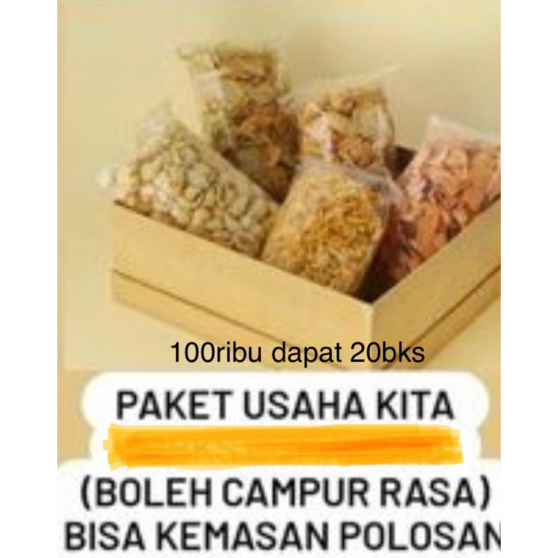 

PAKET USAHA CEMILAN KITA 20BKS (VARIAN RASA TULIS DICATATAN)