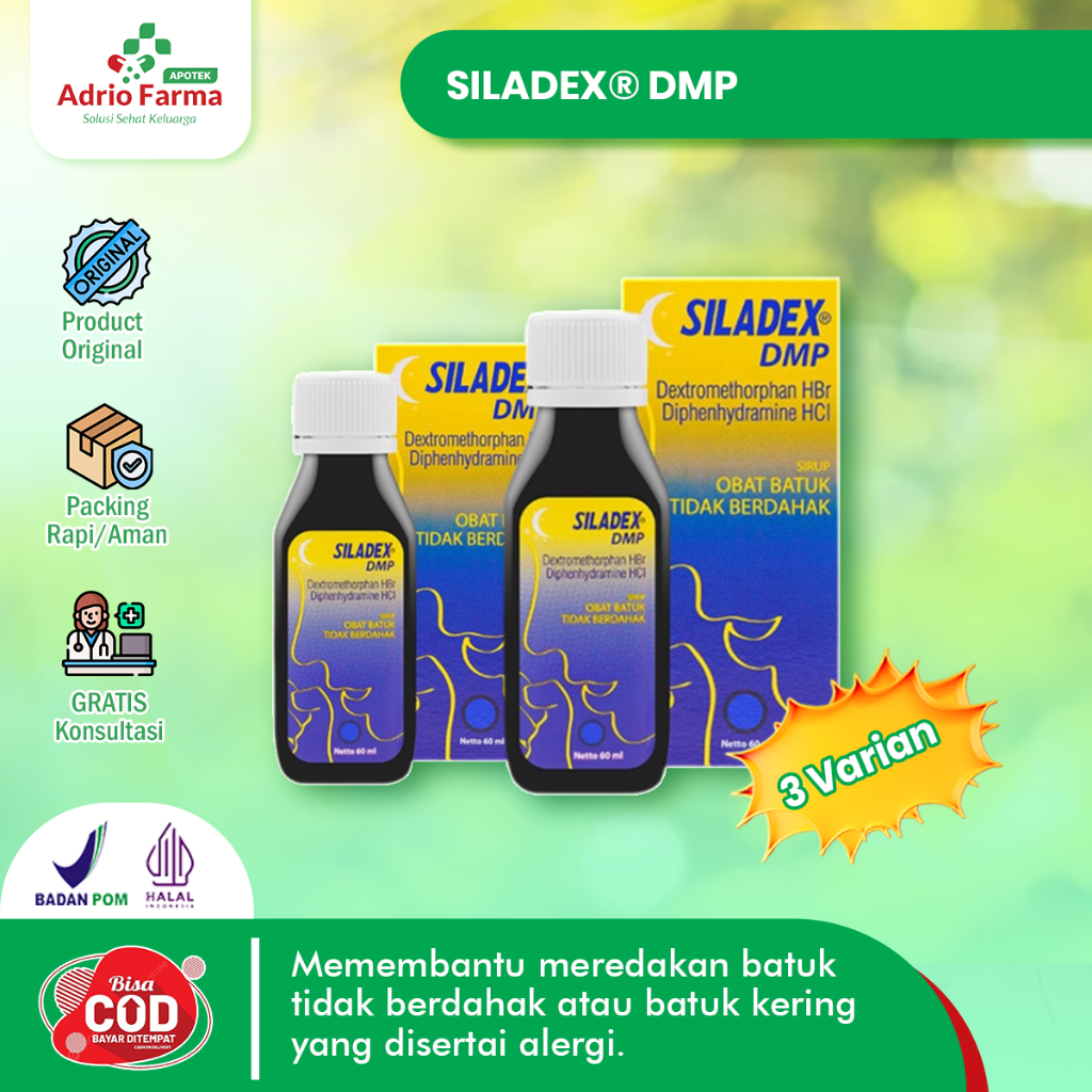 SILADEX - DMP Sirup @ 30ml 60ml 100ml - Meringankan Gejala Batuk - Obat Batuk Tidak Berdahak