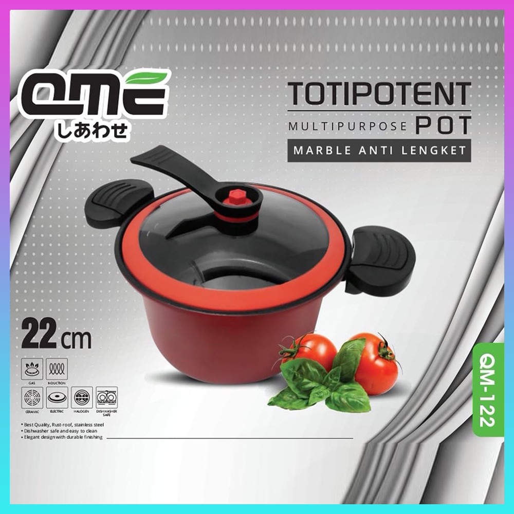 QM-122 || Panci Presto 22cm QME 3.5 Liter Totipotent Micro Pressure Cooker Pot 22CM 3.5L