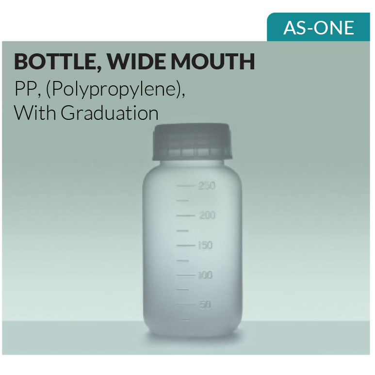 BOTOL PLASTIK 2000ml Wide Mouth w/graduation Bottle PP Polypropylene  AS-ONE