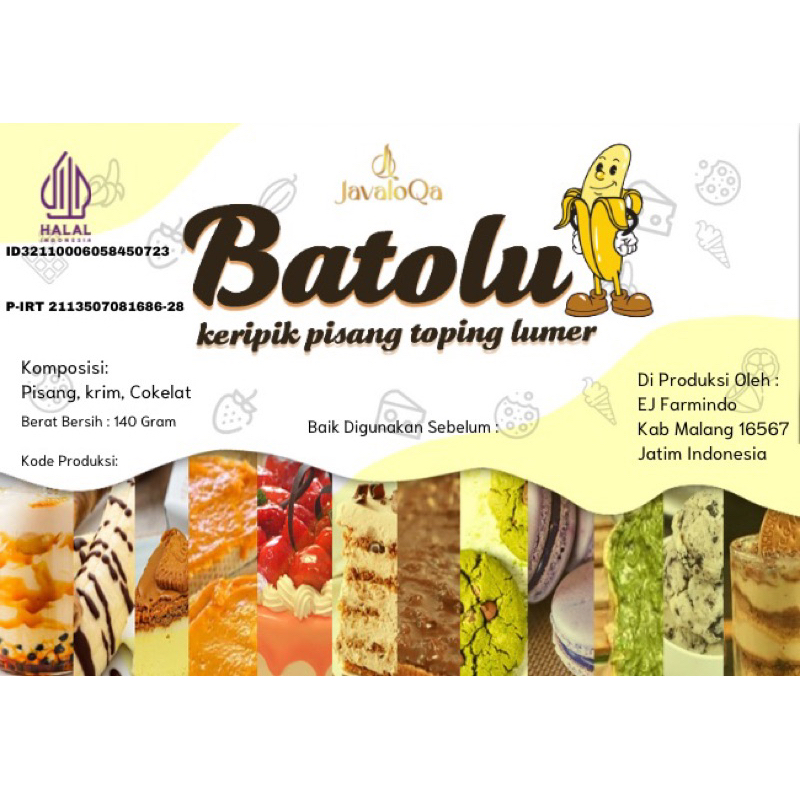 JAVALOQA BATOLU KILOAN BANANA TOPING LUMER KERIPIK PISANG COKELAT MELELEH COKLAT MELTED 1KG KRIPIK COKLAT KEMASAN GROSIR 1 KG