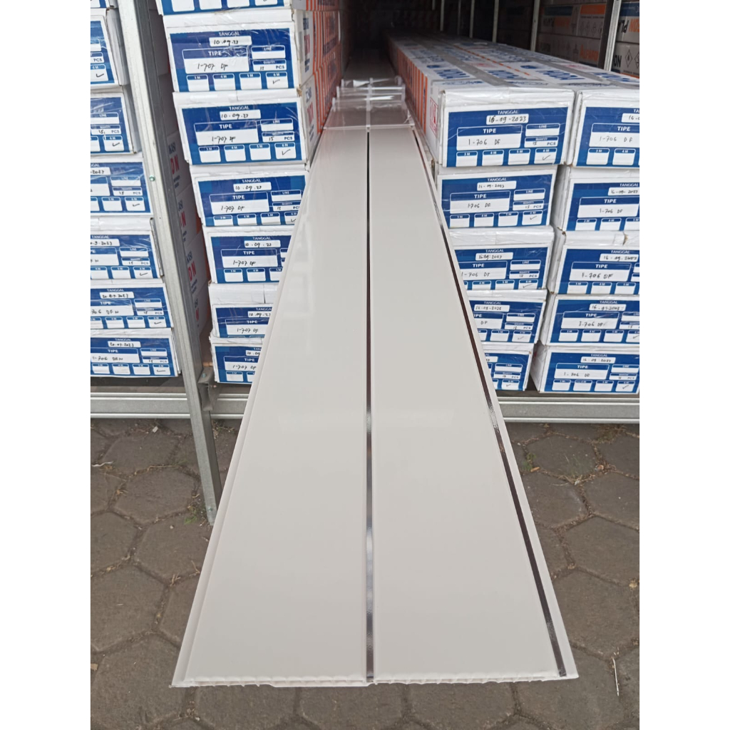 plafon PVC putih polos nat silver glossy Hoda T-500 NS