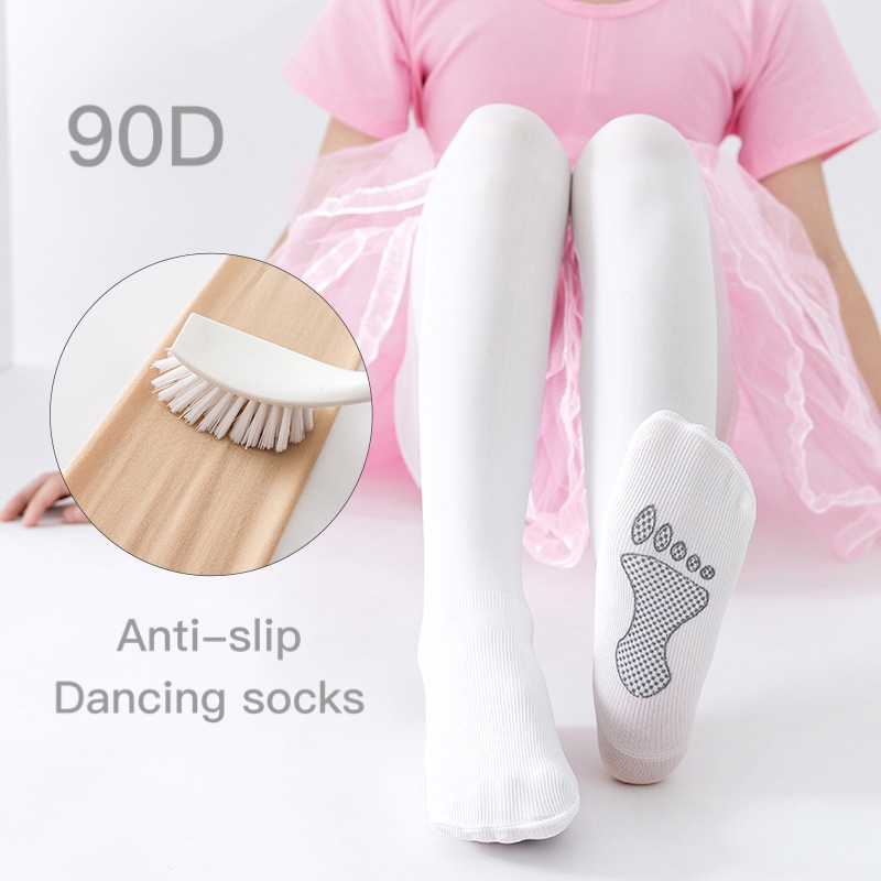 90d Stoking Anak Anti Pilling, Anti Selip, Stoking Anak Perempuan, Kaos Kaki Tari Cakar Kucing Gadis Kecil Dacing Socks