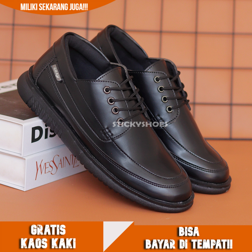 Sepatu Pantofel Pria Kasual Hitam Original Handmade