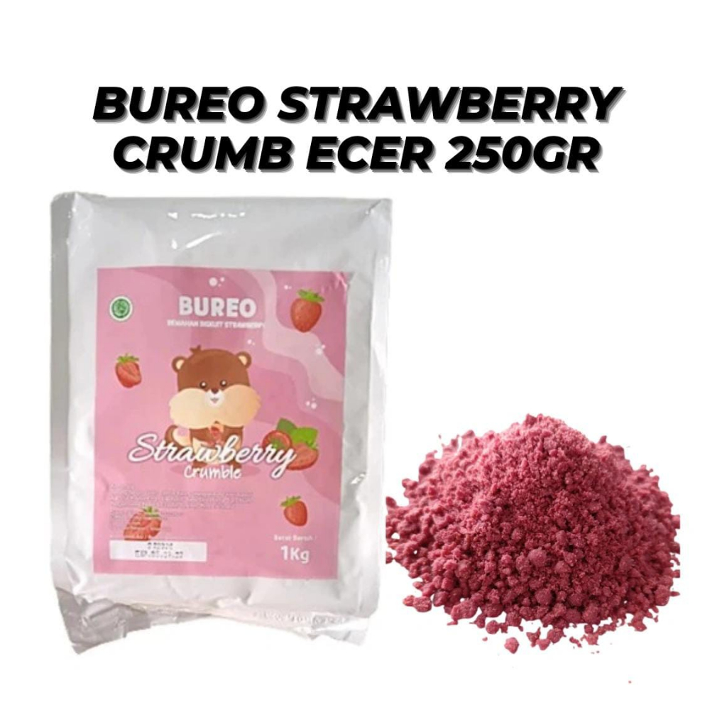 

BUREO STRAWBERRY CRUMB ECER 250GR,REMAHAN BISCUIT TANPA CREAM U/ TOPPING