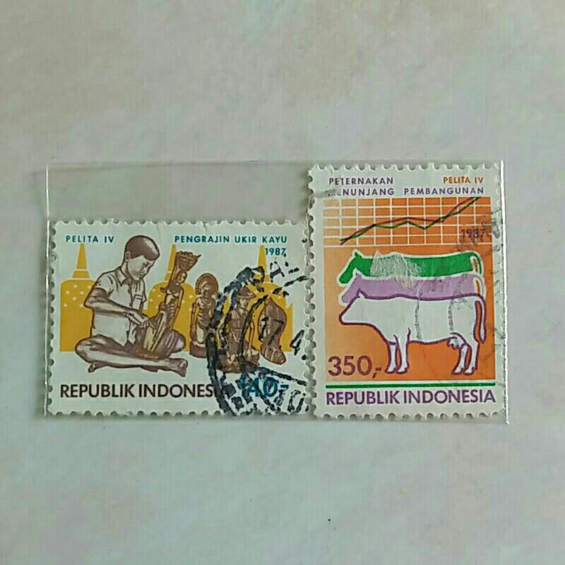 

(AB) Perangko Indonesia 1987 Pelita IV Set Lengkap 2pcs Used