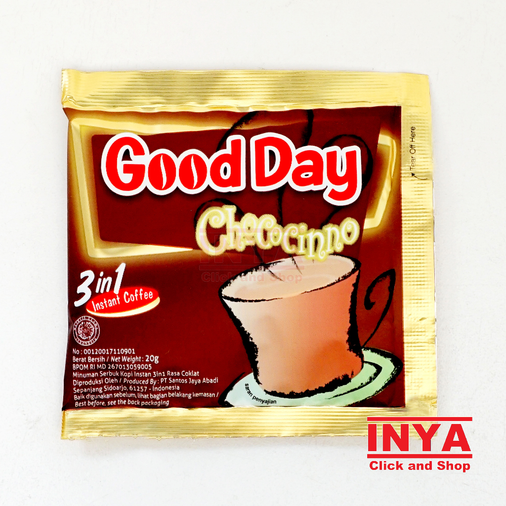 

Good Day Chococinno 3in1 Instant Coffee 20gr Sachet - Kopi Instan