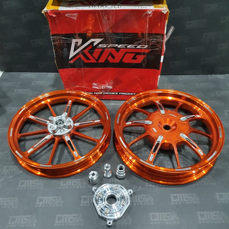 Velg Velek King Speed Aluminium CNC Yamaha Aerox 155 Orange