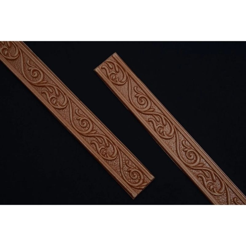 Wallpaper List Border Foam 3D Ukir Coklat  || walpaper list profil