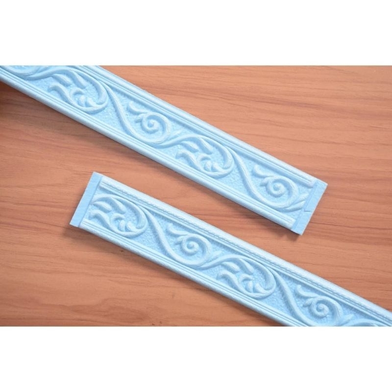 Wallpaper List Border Foam 3D Ukir Biru || walpaper list profil