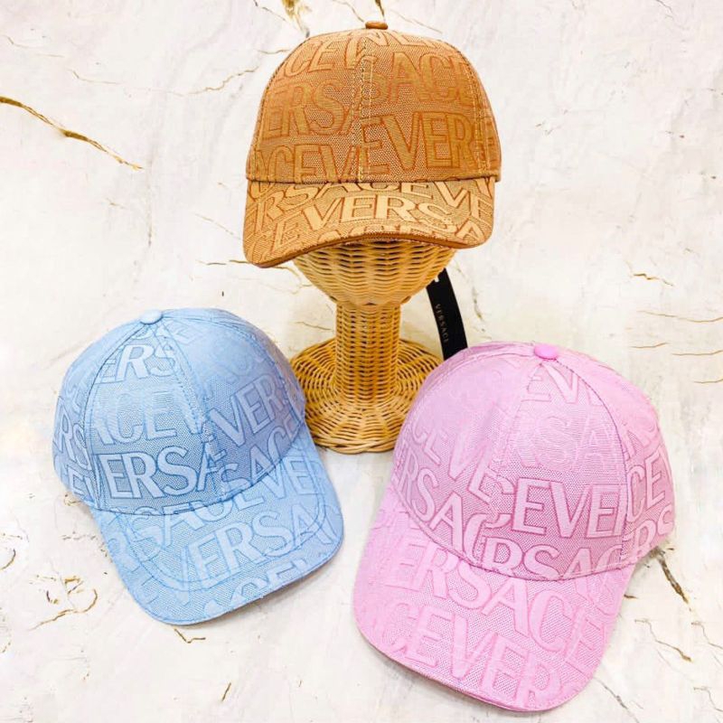 Topi Baseball Versace Pink Biru Caps Import Pria Premium