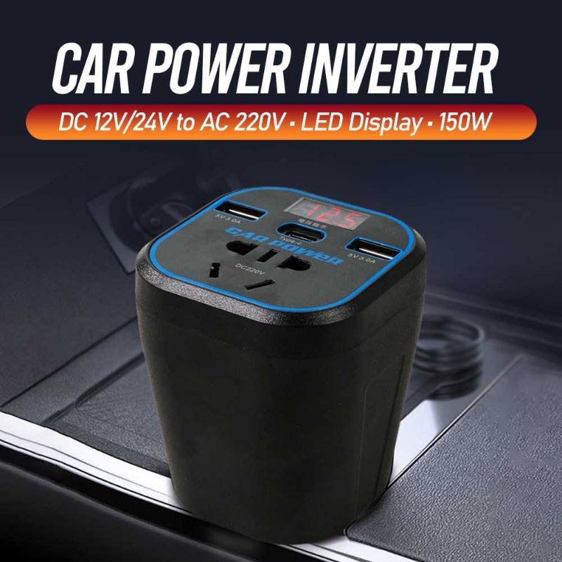 Car Power Inverter 150 watt Multiport Power Inverter Mobil 150w