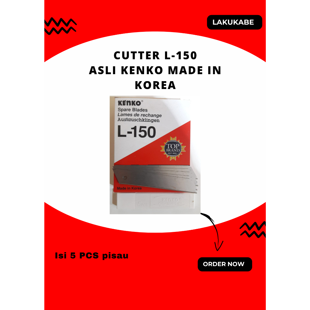 

1 PACK ISI 5 REFILL PISAU CUTTER L-150 KENKO MADE IN KOREA ASLI