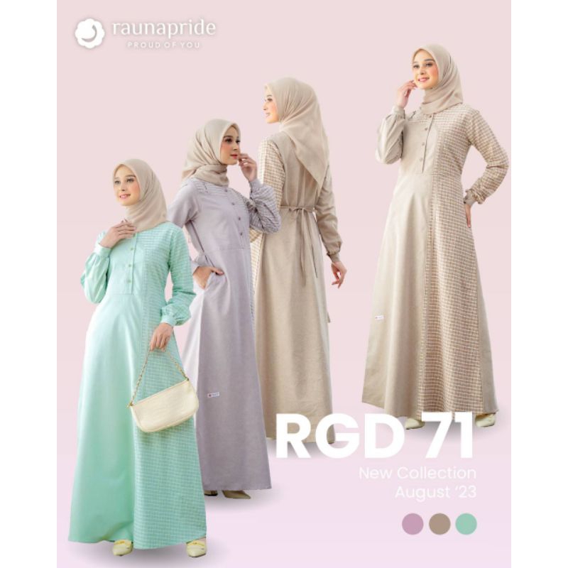 BAJU GAMIS ABAYA DRESS RAUNA RGD 71 LIGHT GREEN, MILO, PURPLE