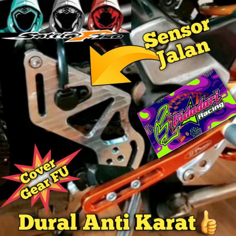 Cover Gear Depan Satria FU Custom Sensor Jalan Dural & Akrilik CNC 8mm, Tutup Gear Depan Satria FU, 