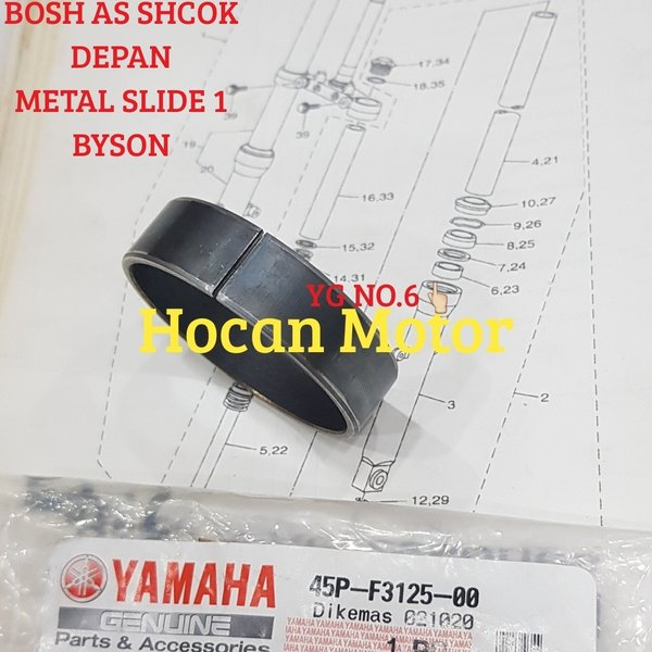 BOS BOSH AS SHOCK SOK DEPAN BYSON BISON ORISINIL YGP 45P-F3125-00 METAL SLIDE