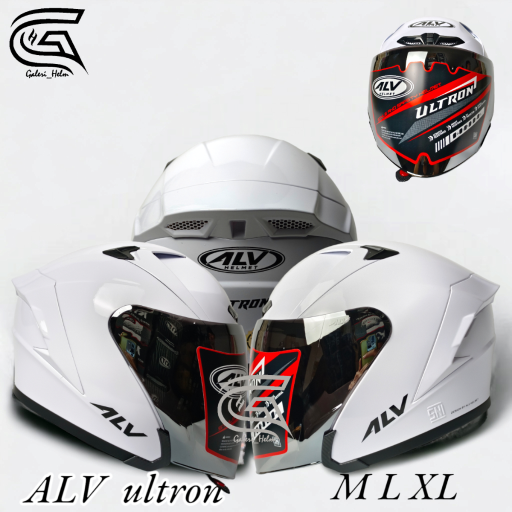 HELM ALV ULTRON SOLID WHITE|PUTIH HALF FACE model njs kairoz