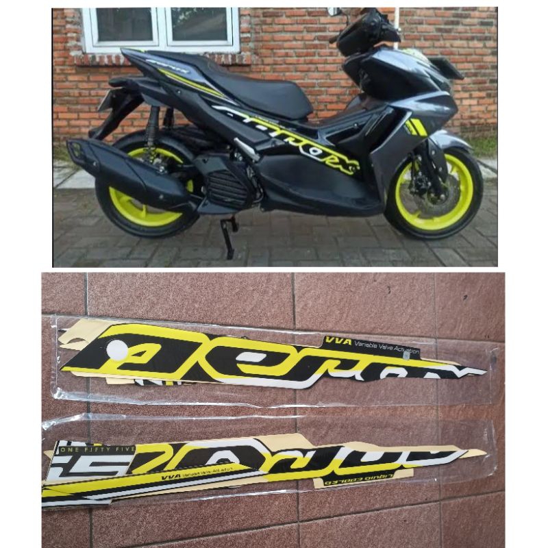 Sticker Striping Aerox 2022 Abu Kuning