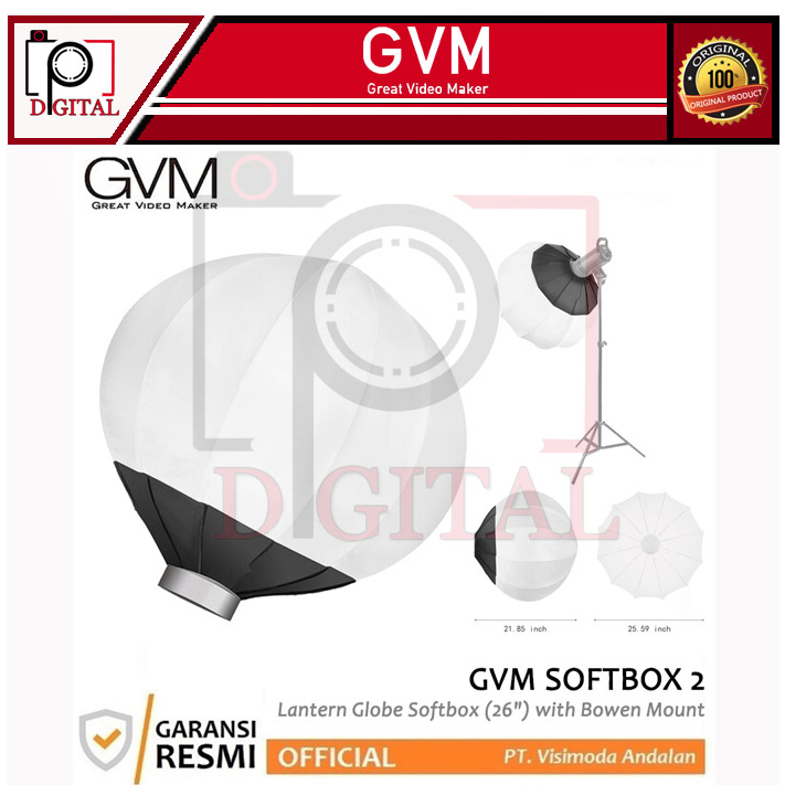 GVM SOFTBOX 2 26" Lantern Globe Softbox with Bowen Mount