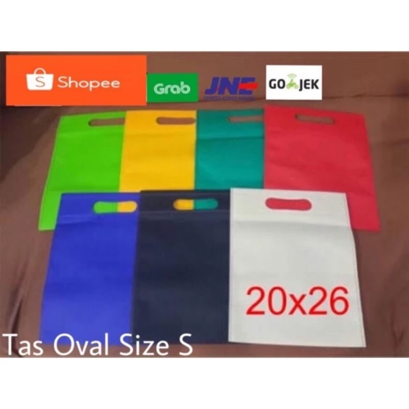

PEMBELIAN KELIPATAN 20 PCS TAS KAIN SPUNBOND OVAL UK S 20X26 / TAS SPUNBOND FURING OVAL / TAS KAIN / TAS SOUVENIR / TAS BELANJA