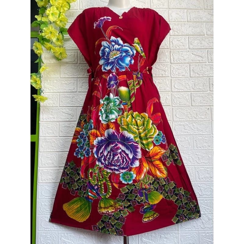 nk BISA COD DS SELEMPANG KUB Daster Premium Batik Kencana Ungu Asli Orinal Label Biru Model Kimono