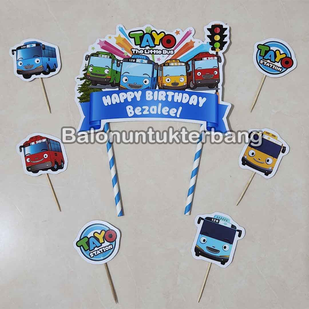 Topper Cake Custom Nama Mewah Tayo