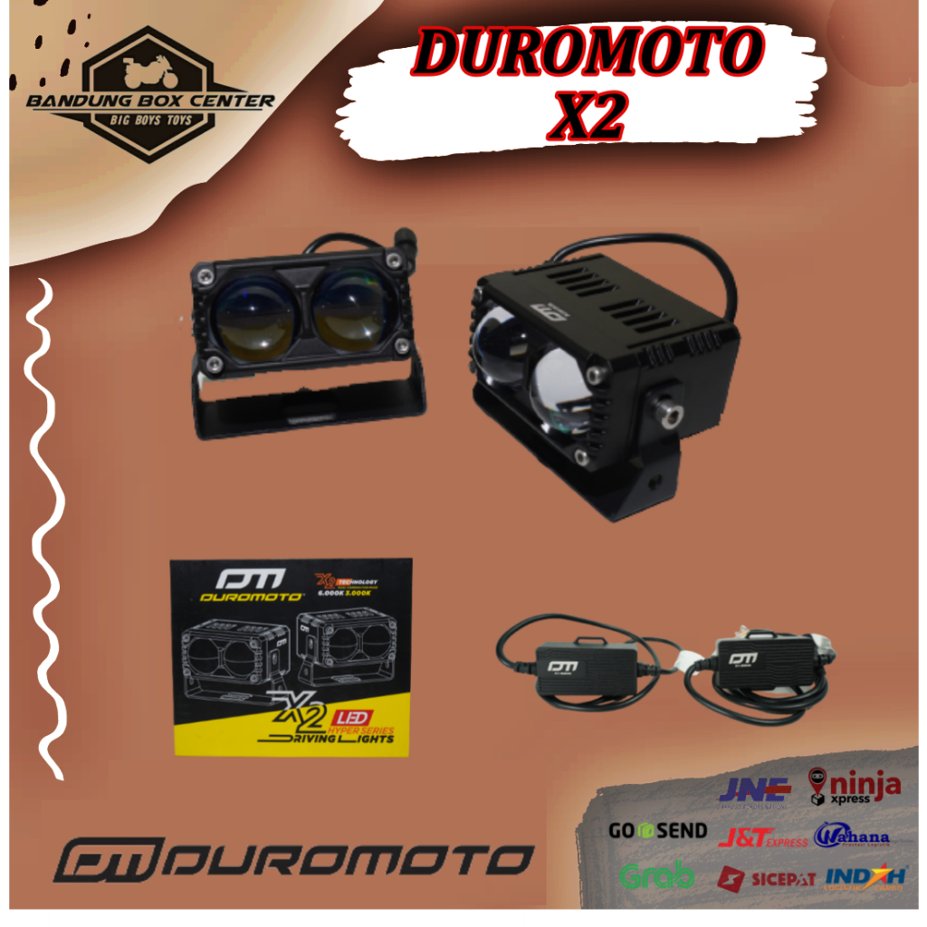 Lampu DUROMOTO X2 Lampu Tembak Foglamp Motor Mobil DUROMOTO X 2