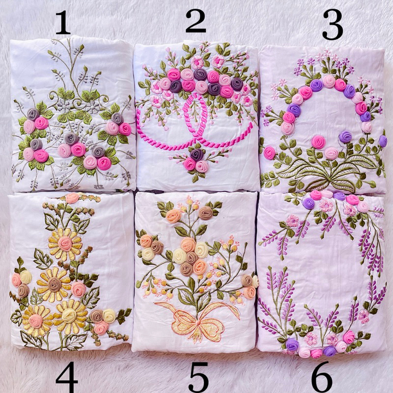 MUKENA BORDIR TILE TERUSAN LAJURAN DEWASA RAYON putih