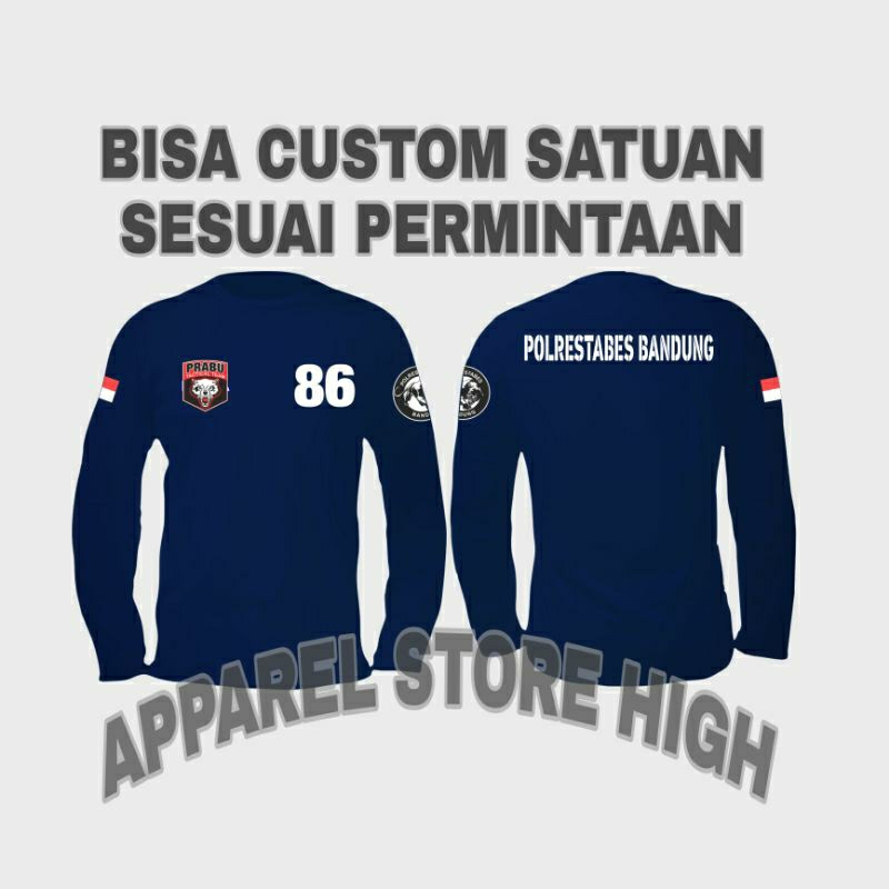 Kaos 86 Team Prabu / Baju Team Prabu / Atasan Pria Wanita Polrestabes Bandung Lengan Panjang Terbaru