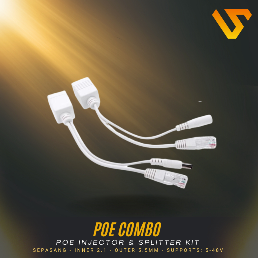 POE Adapter Cable RJ45 POE Injector + POE Splitter Kit POE