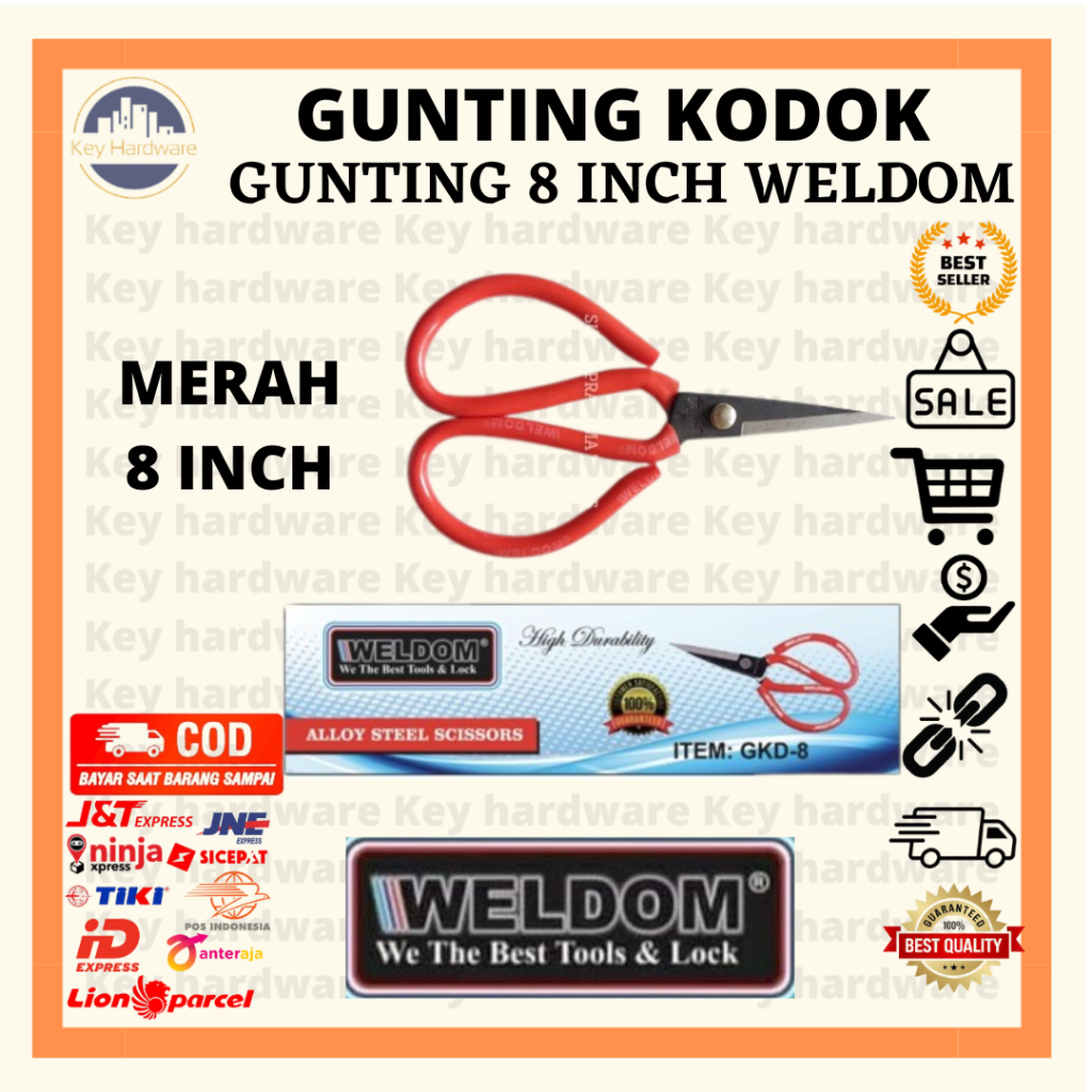 

Gunting Seng Serbaguna / gunting dahan / gunting jahit / Gunting Kodok - Merah