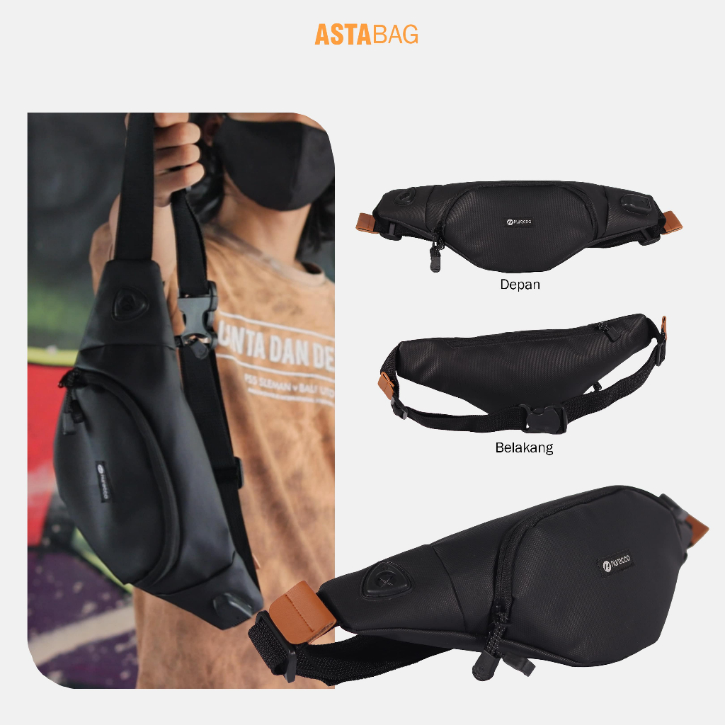 Nurecco Asta tas waistbag pria tas slepang anti air tss selempang murah slempang laki2 dewasa selepa