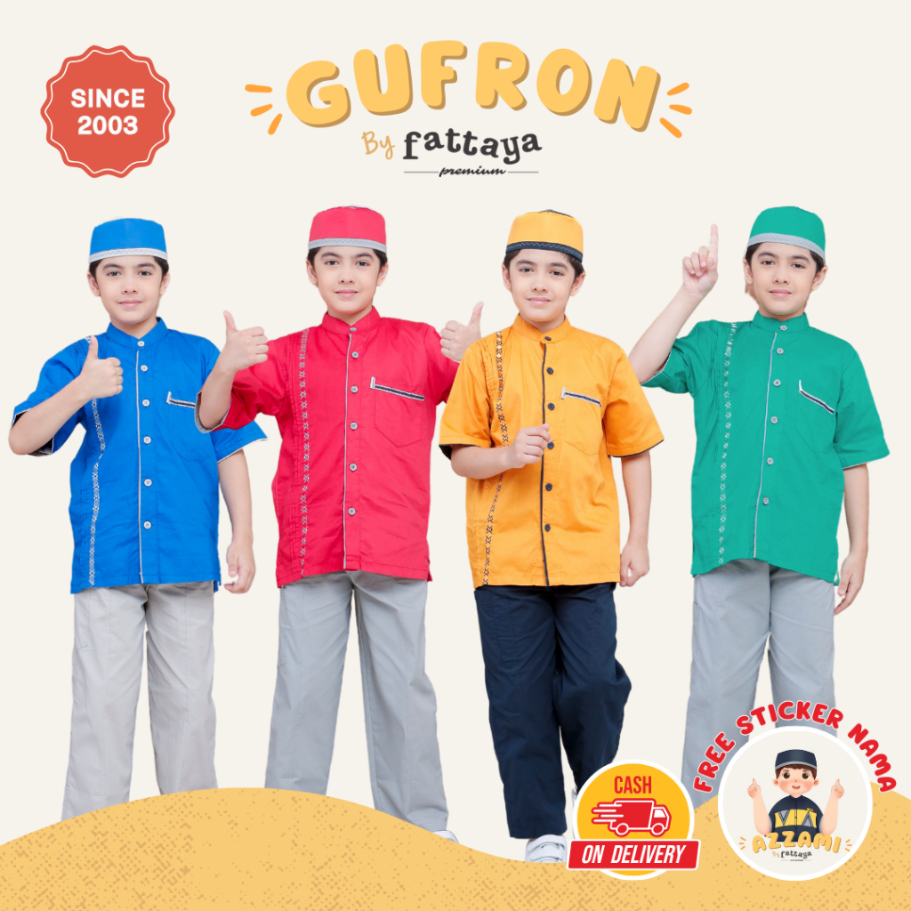 Fattaya Premium Koko Anak Gufron - Baju Muslim Laki-laki Busana Putra Islami untuk Buah Hati Setelan